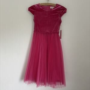 NWT Biscotti Collezioni Pink Velvet and Tulle Party Dress Girls Size 10
